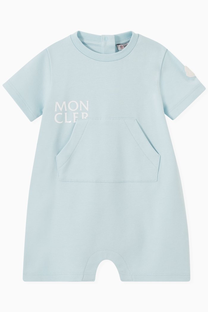 

Kangaroo Pocket Romper in Cotton, Blue