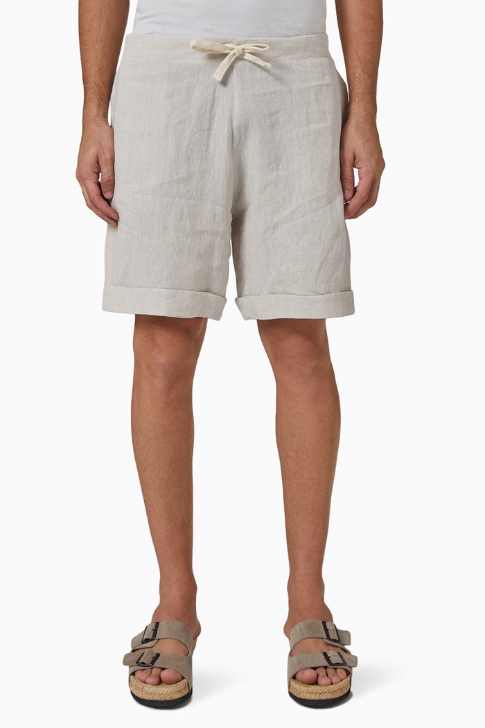 Woven Shorts in Linen, Neutral