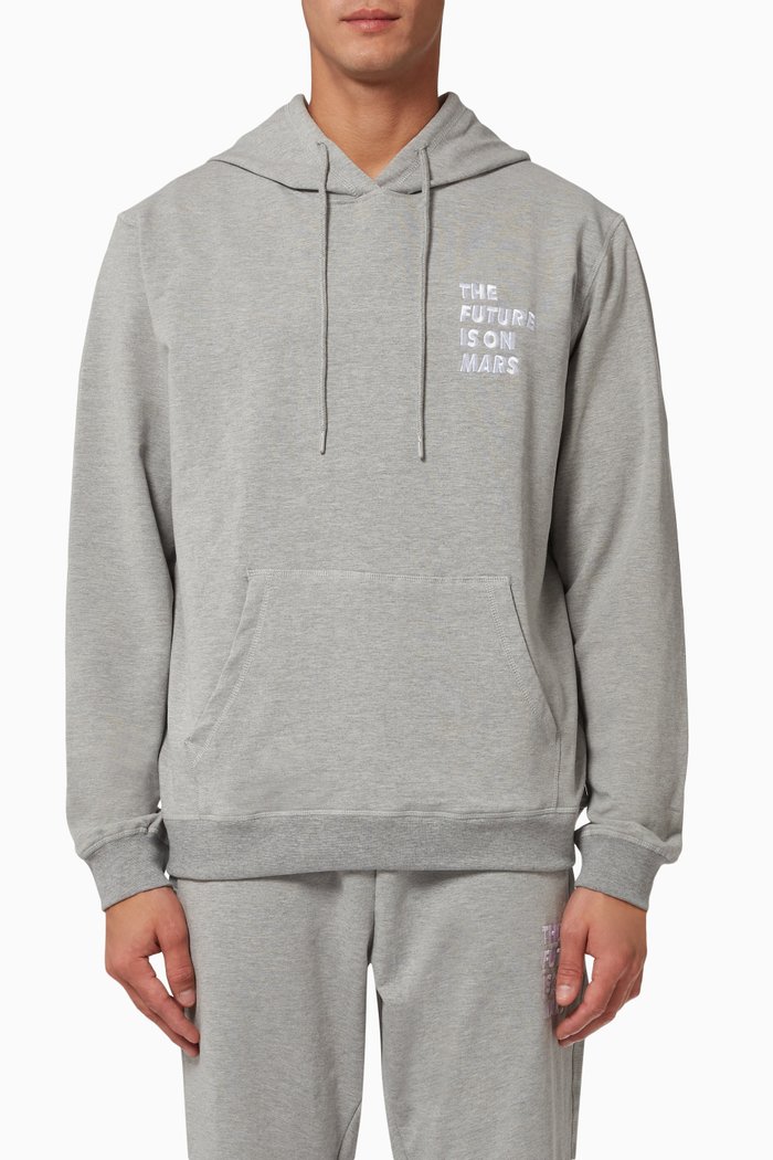 

Logo Hoodie in Stretch Cotton, Grey