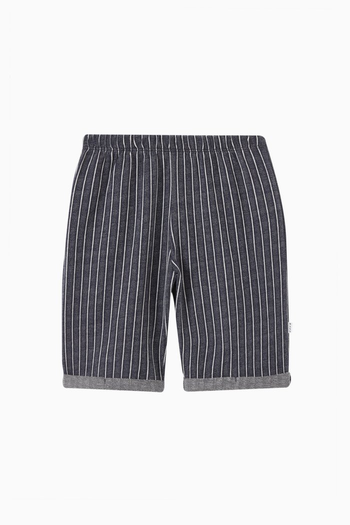

Josh Striped Shorts in Cotton Jersey, Blue