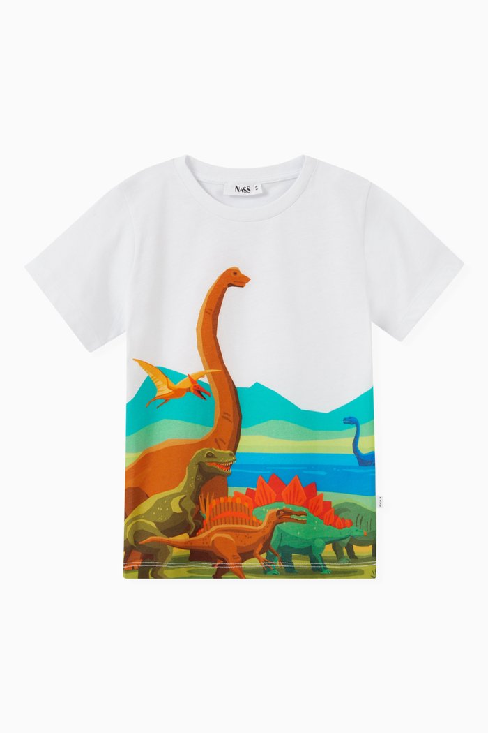 

Dino Print T-shirt in Cotton Jersey, Multicolour
