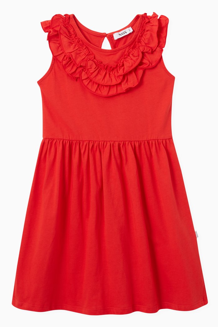 

Haya Dress in Cotton, Red
