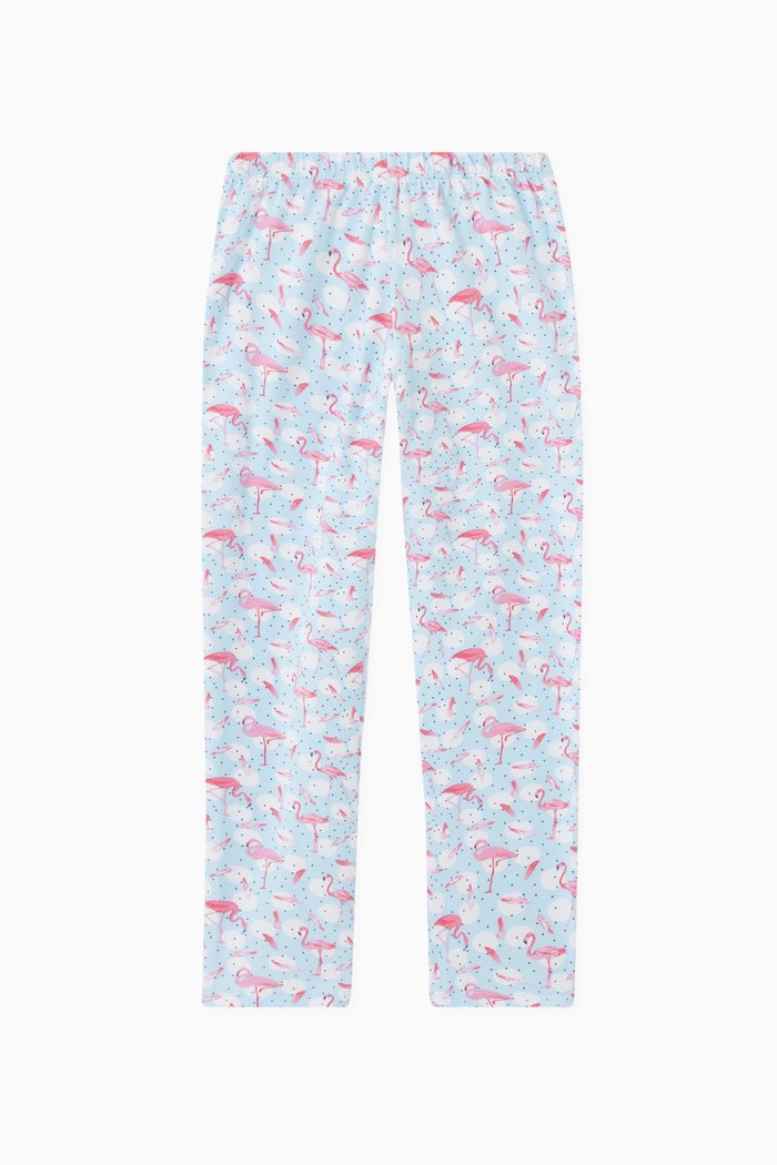 

Lubna Flamingo Print Leggings in Cotton Jersey, Green