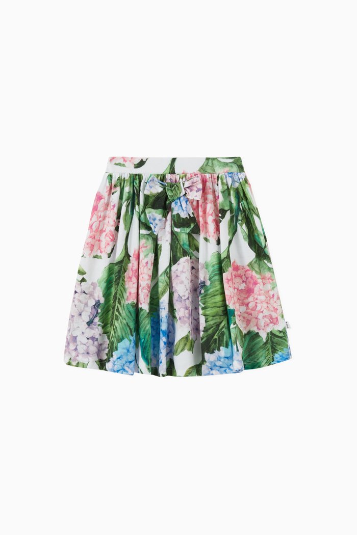 

Sarah Floral Print Skirt in Cotton, Multicolour