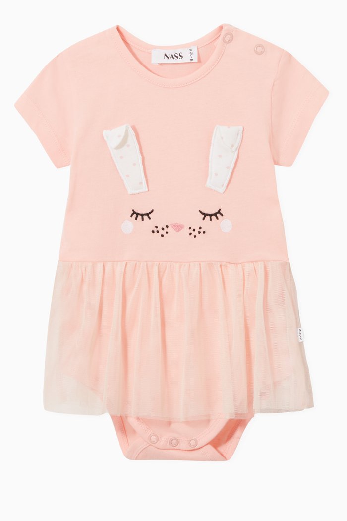 

Bunny Dress in Cotton & Tulle, Pink
