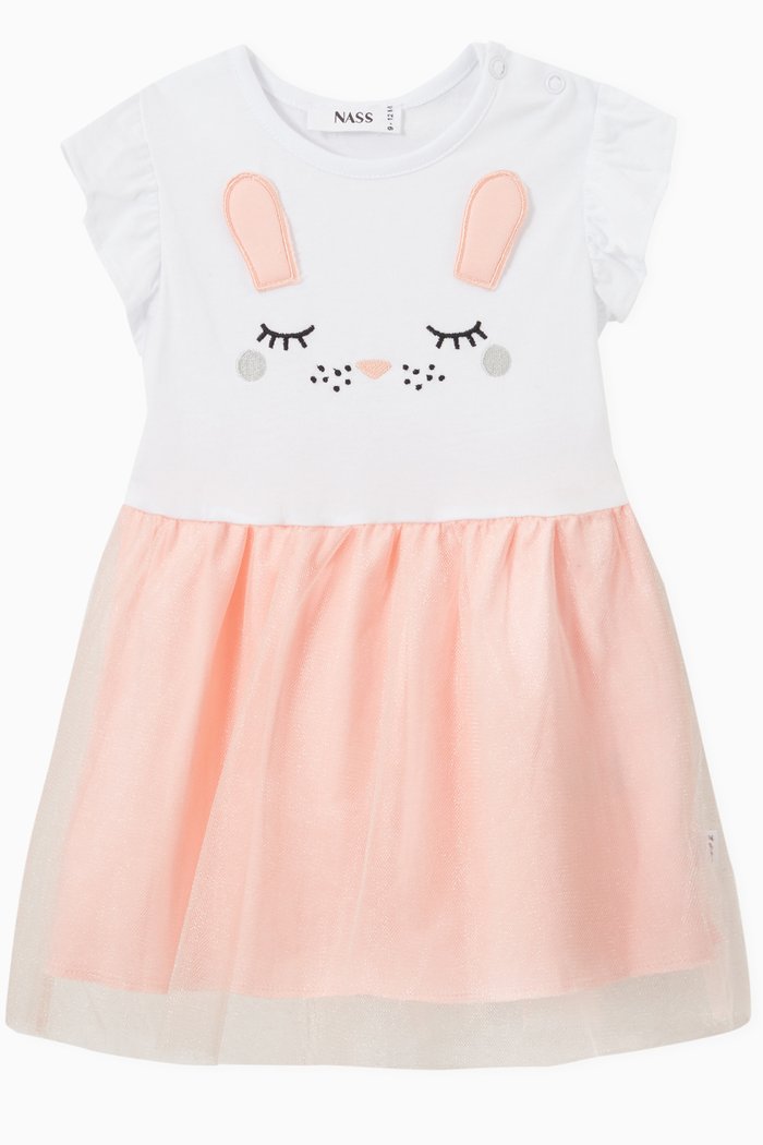 

Bunny Dress in Cotton & Tulle, White