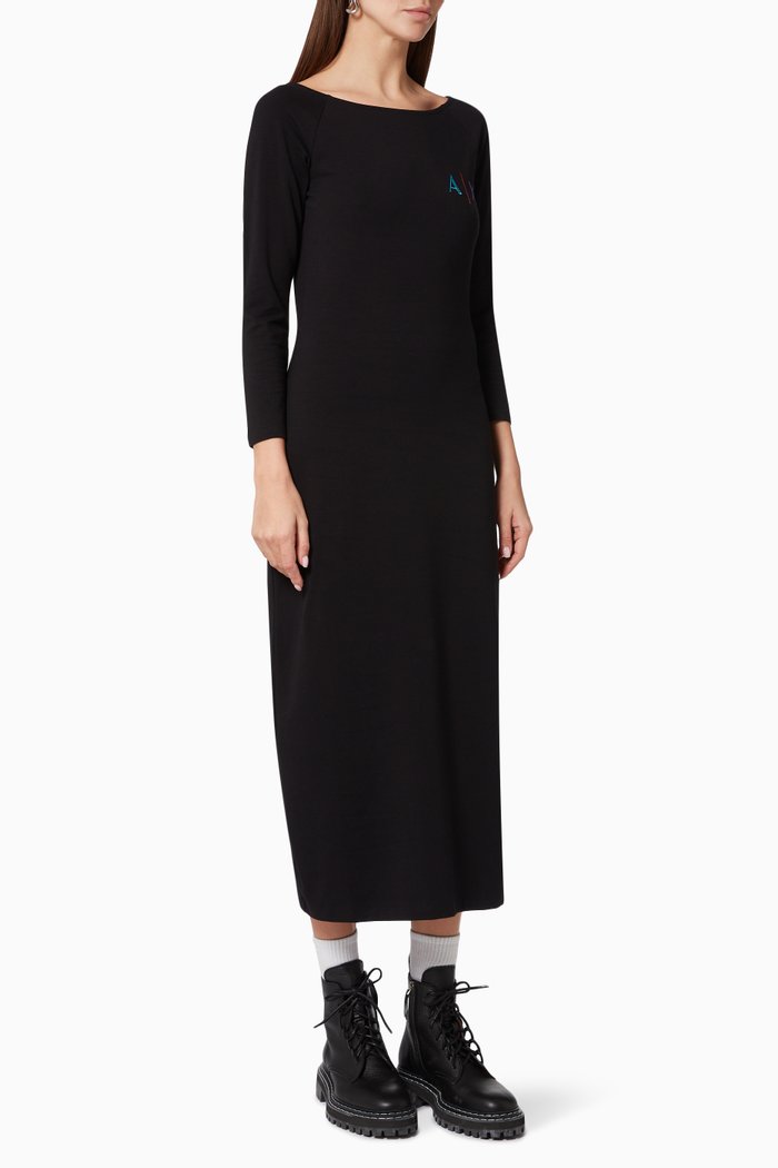 

Bodycon Maxi Dress in Jersey, Black