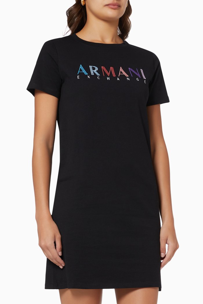 

Logo Capsule Collection T-shirt Dress in Jersey, Black