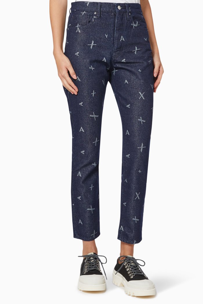 

J51 AX Logo Jeans in Denim, Blue