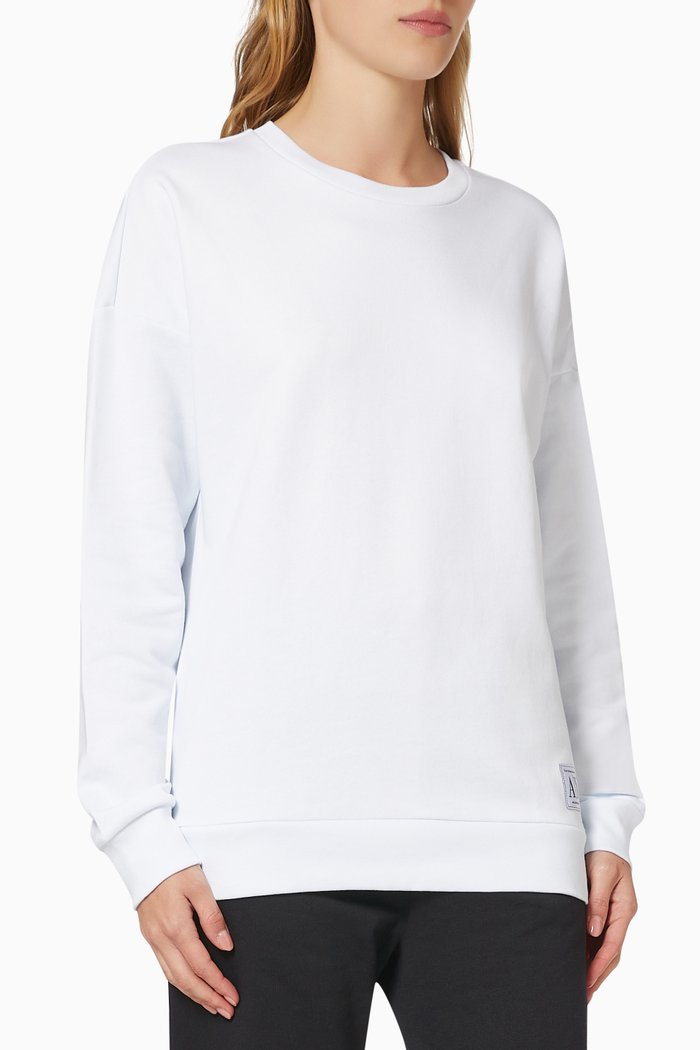 

AX Logo Patch Sweatshirt in Jersey, White