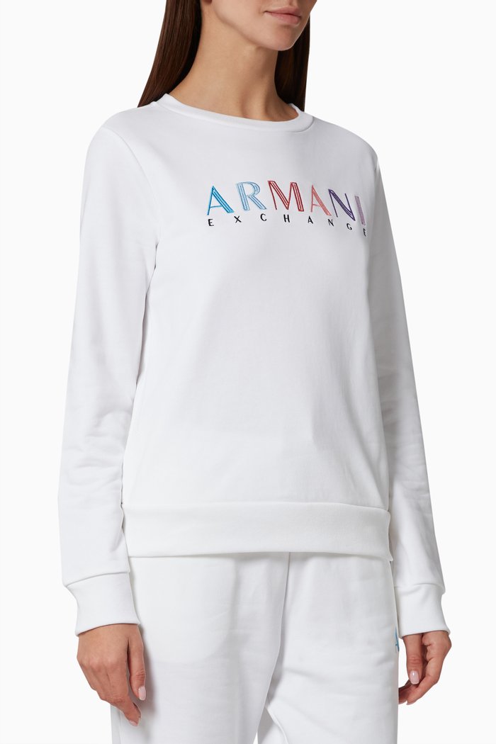 

Logo Sweatshirt in Fleece, White