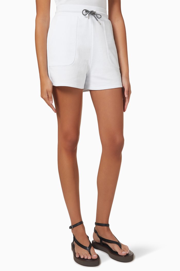 

AX Logo Patch Shorts in Cotton Fleece, White