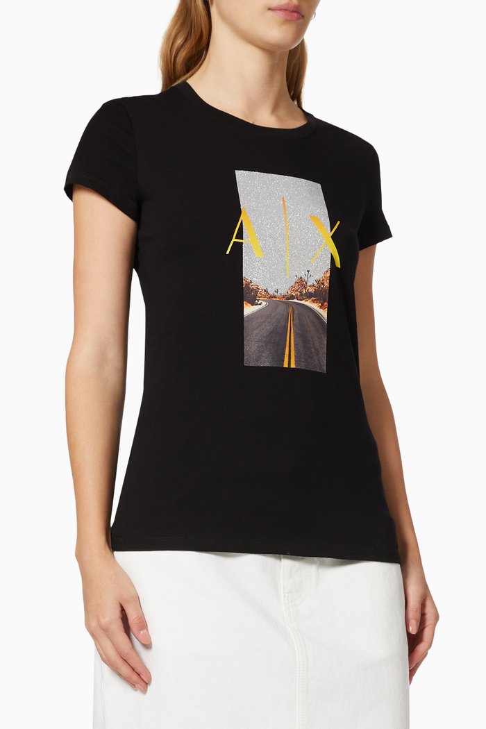 

T-Shirt in Cotton Jersey, Black