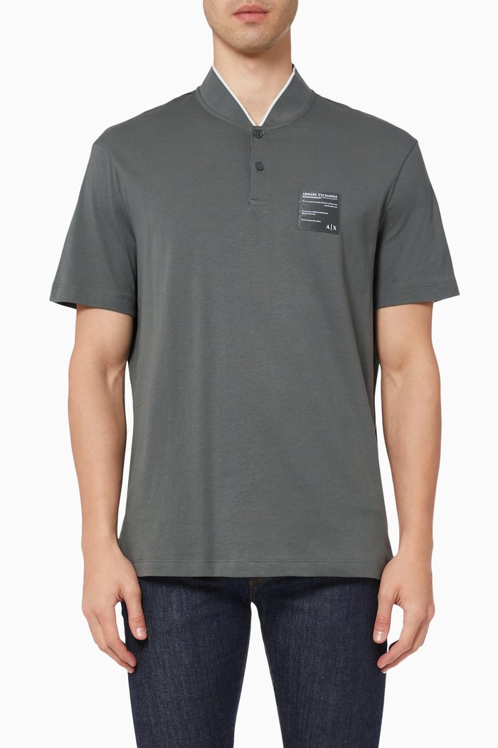 

Short Sleeve Polo Shirt in Jersey, Green