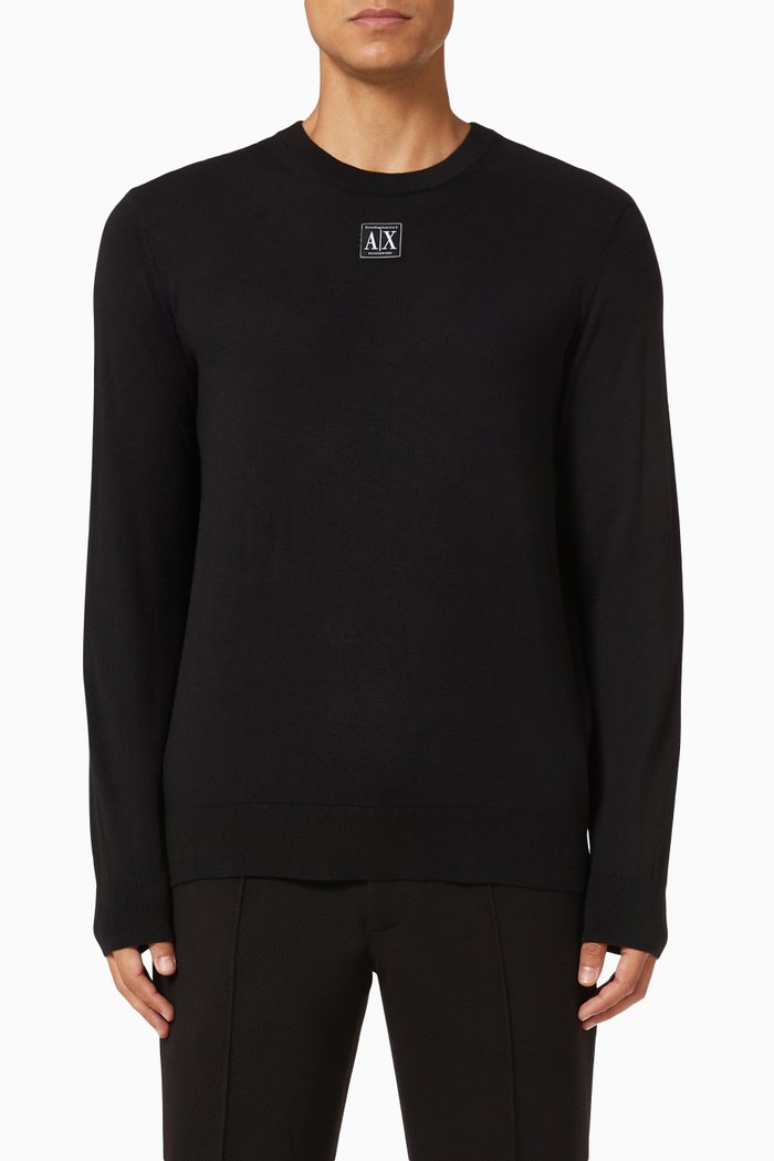 

Sweater in Cotton Blend, Black