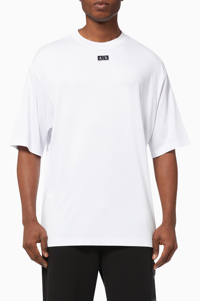 

AX Logo T-shirt in Cotton Jersey, White