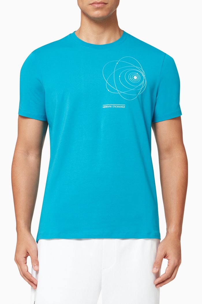 

Cosmic Graphic Print T-Shirt in Jersey, Blue