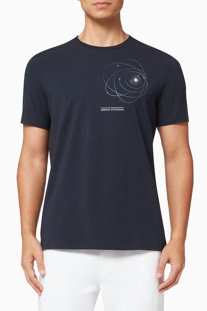 

Cosmic Graphic Print T-Shirt in Jersey, Blue