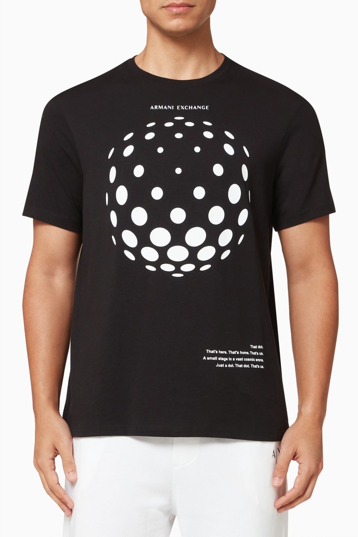 

Cosmic Dots Printed T-Shirt in Jersey, Black