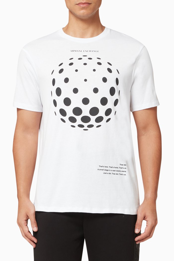 

Cosmic Dots Printed T-Shirt in Jersey, White