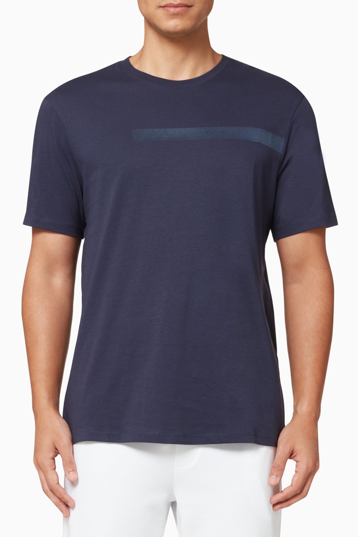 

Logo Tape T-Shirt in Jersey, Blue