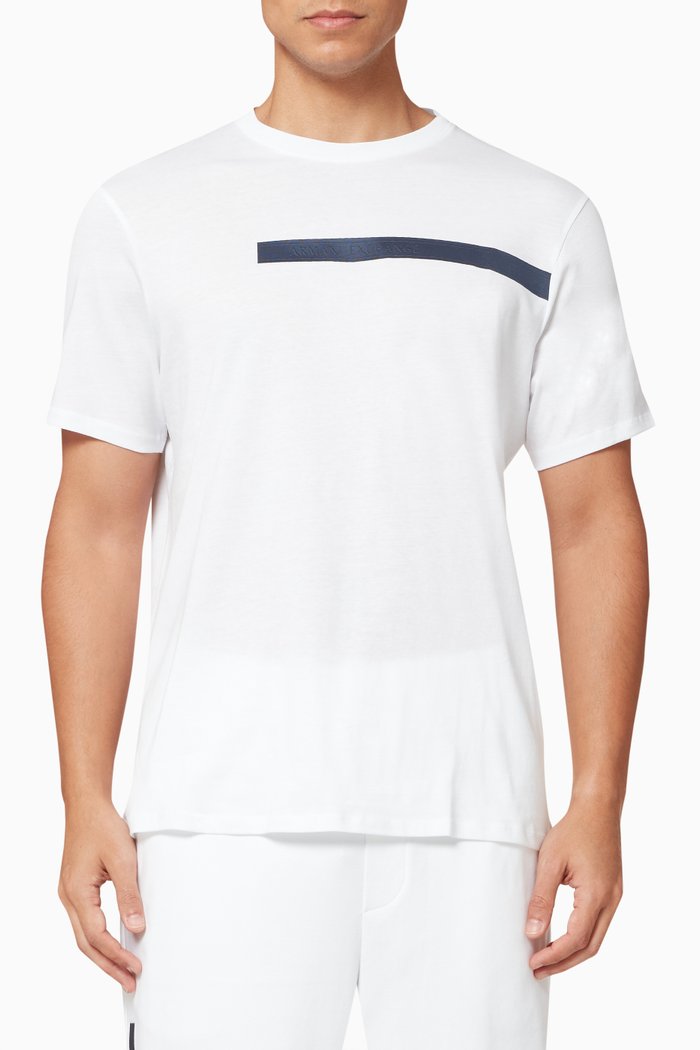 

Logo Tape T-Shirt in Jersey, White