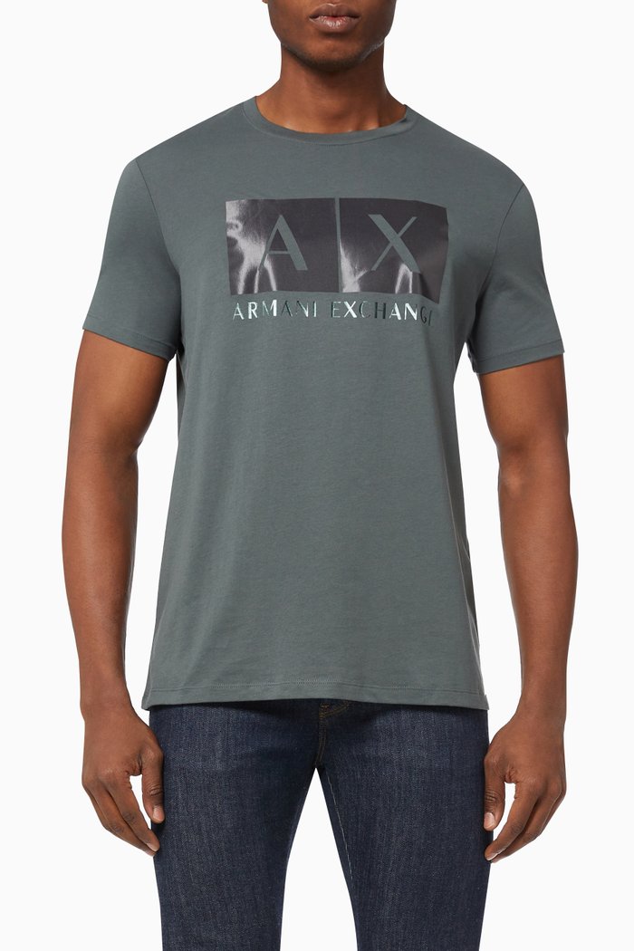

Logo Print T-Shirt in Cotton Jersey, Green