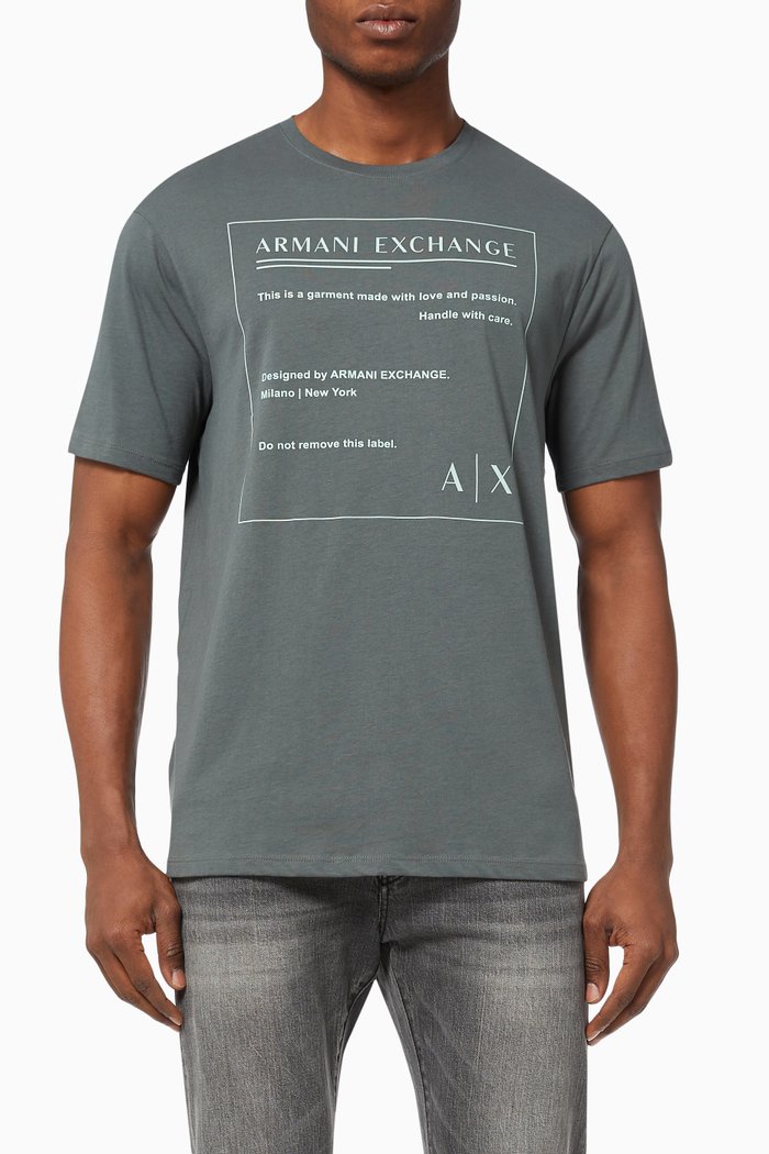 

AX Made With Love T-shirt in Cotton Jersey, Green