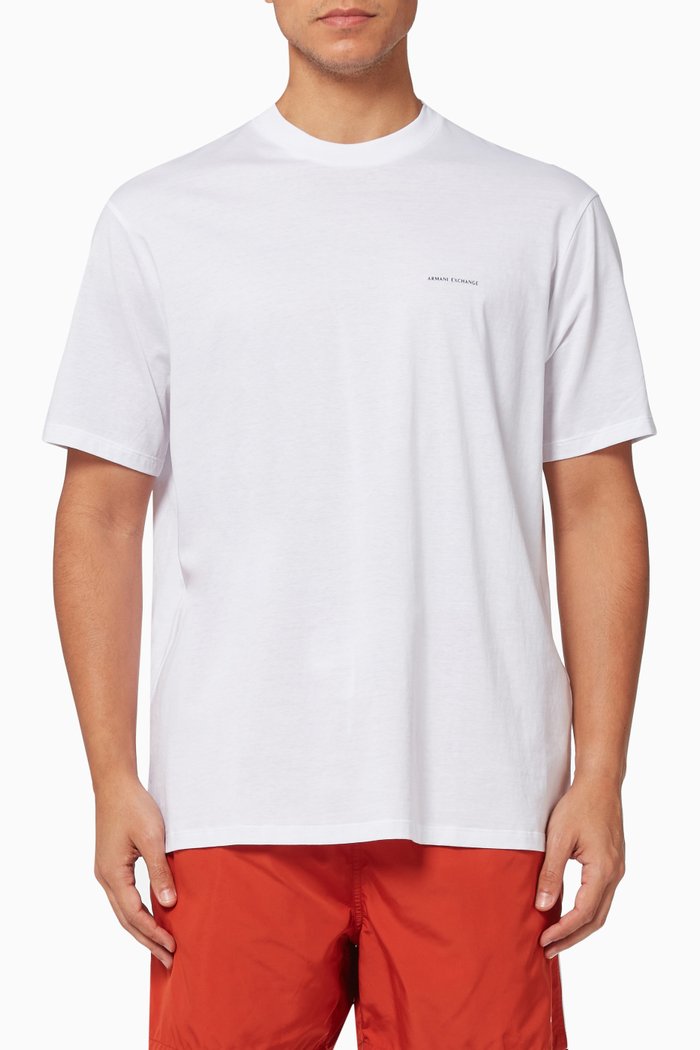 

AX Logo T-shirt in Cotton Jersey, White