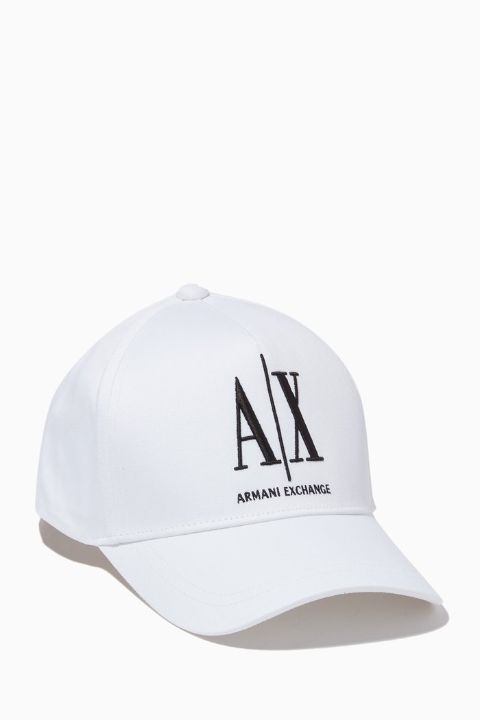 

AX Icon Logo Baseball Cap in Cotton Gabardine, White