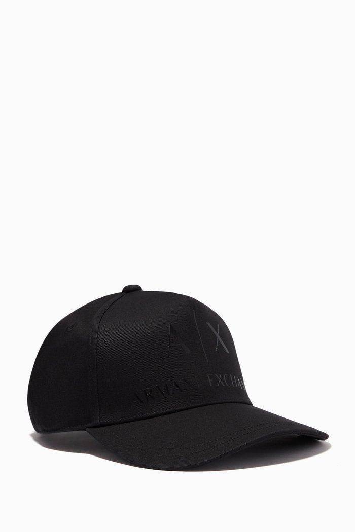 

AX Logo Baseball Hat in Gabardine, Black