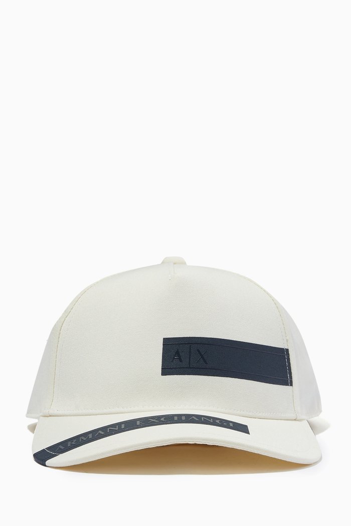 

AX Tape Baseball Cap in Cotton Twill, White