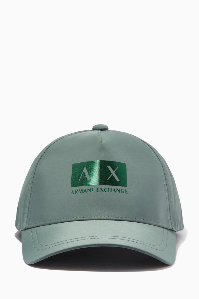 

AX Logo Baseball Cap in Nylon, Green