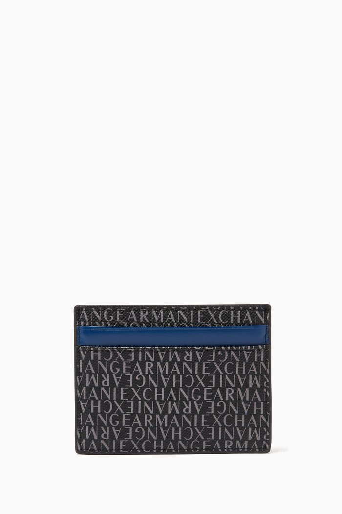 

AX Repeat Card Holder in Logo Canvas, Black