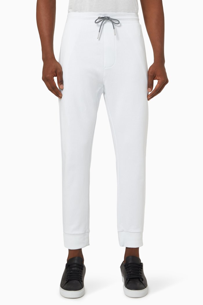 

AX Logo Patch Sweatpants in Cotton Jersey, White