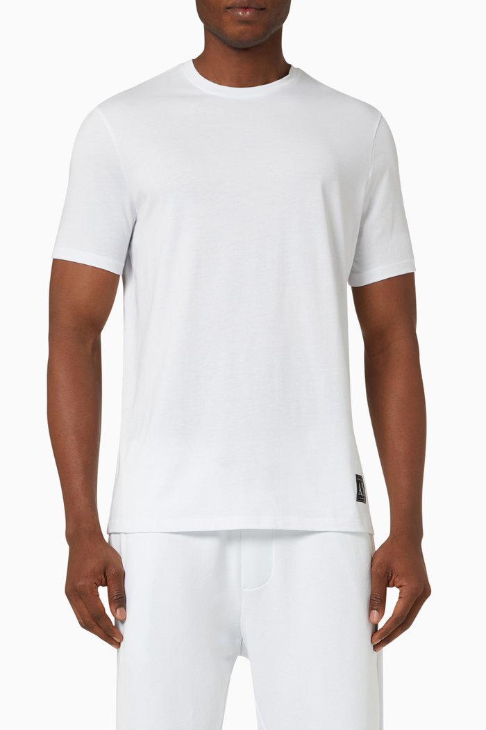 

AX Logo Patch T-shirt in Cotton Jersey, White