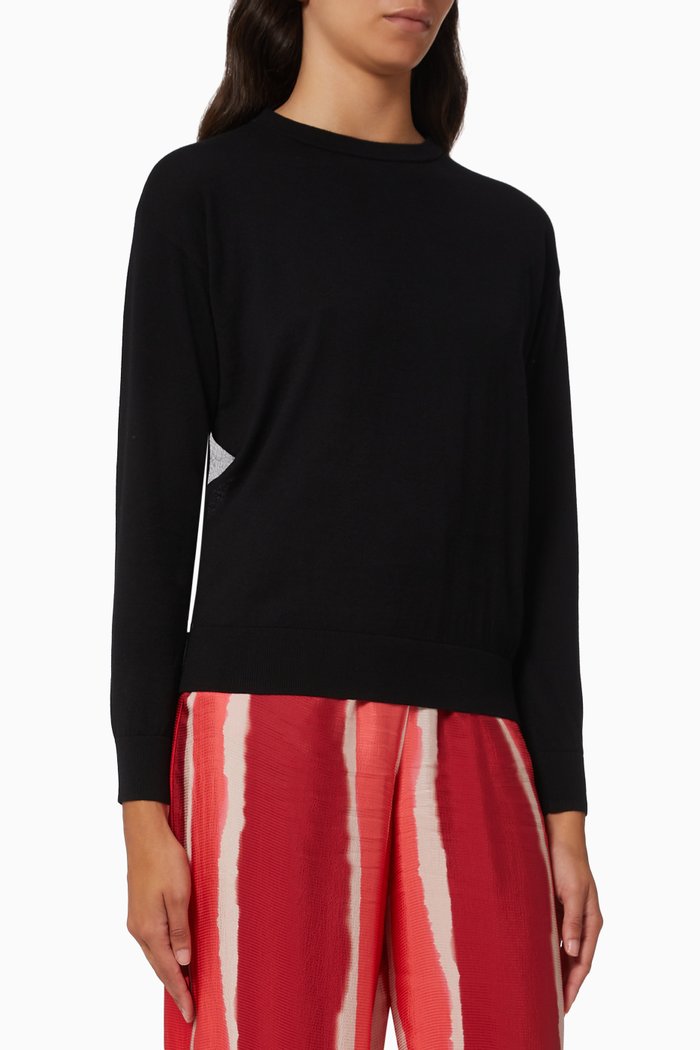 

Pullover in Cotton Blend, Black