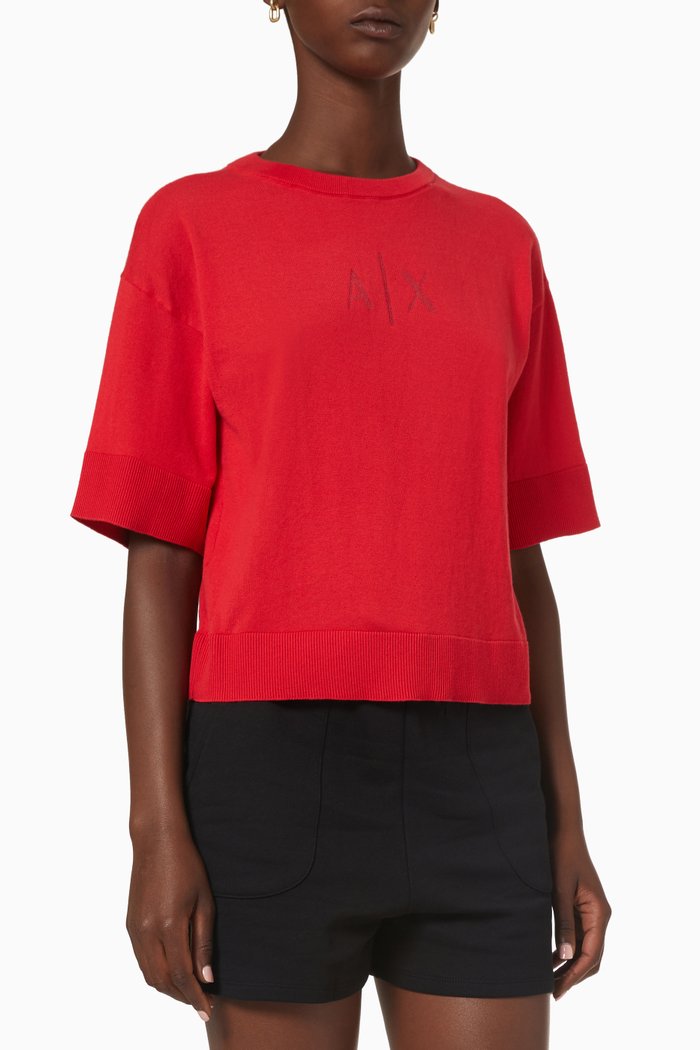 

Sweater in Knit Cotton, Red