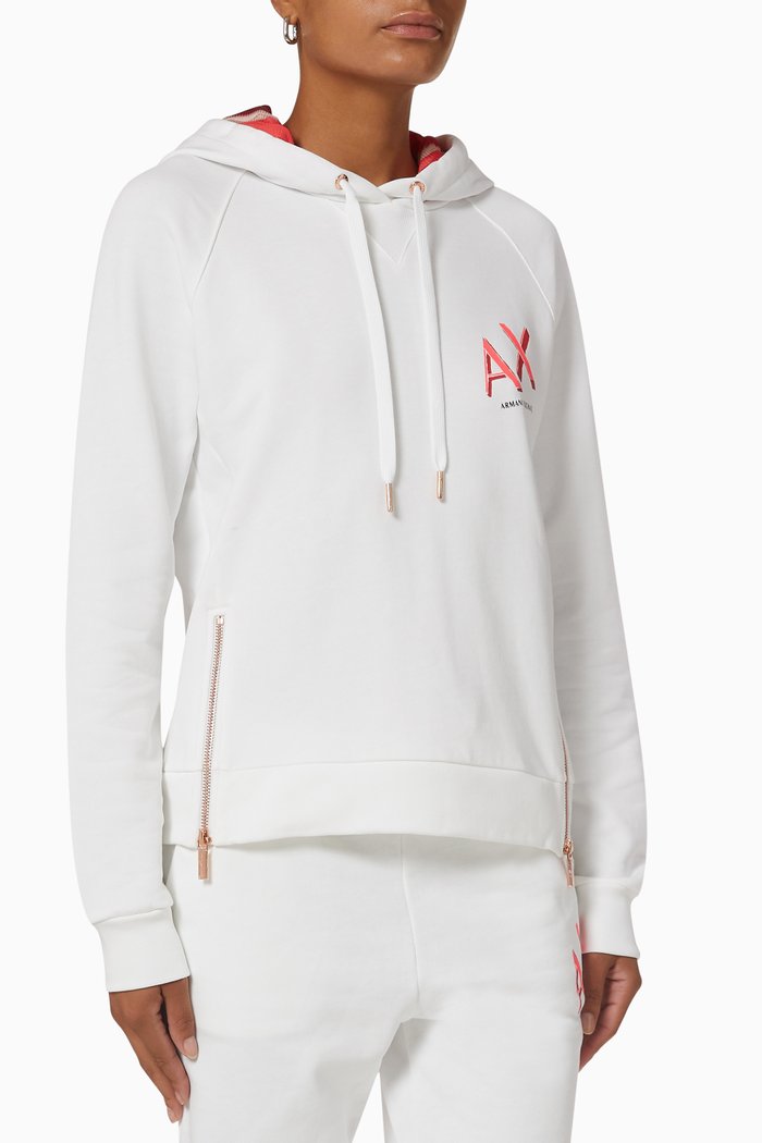 

Hooded Sweatshirt in Organic Cotton Jersey, White
