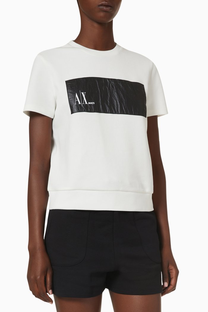 

Crinkled Logo T-shirt in Cotton, White