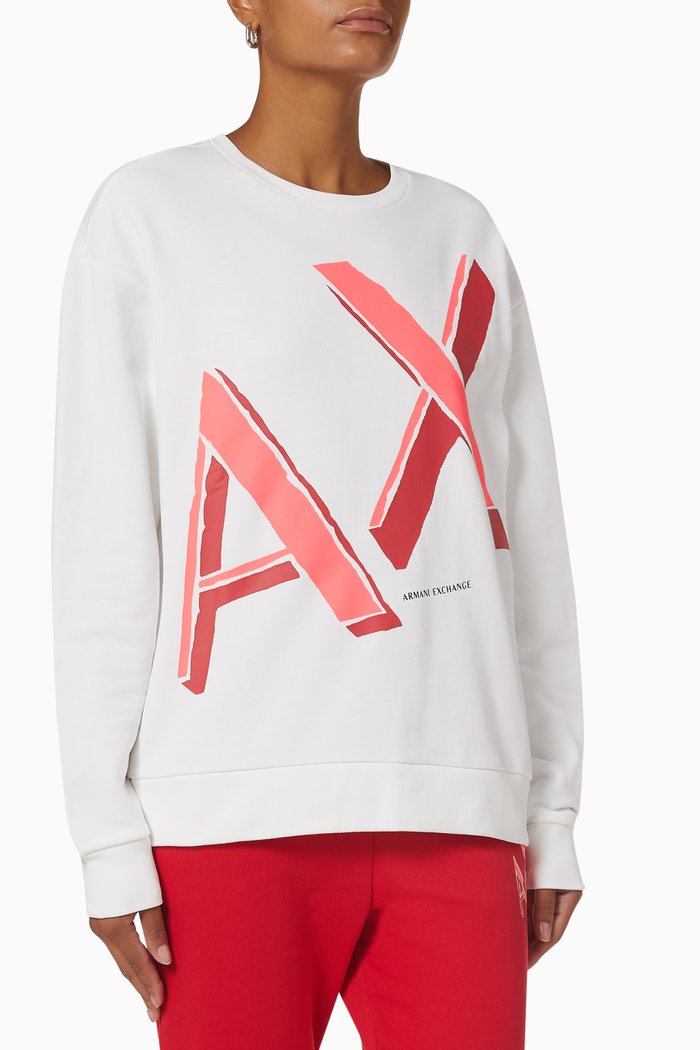 

Bold Logo Sweatshirt in Fleece, White