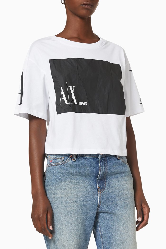 

Cropped T-shirt in Organic Cotton, White