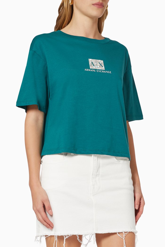 

Ramadan Collection Metallic Cropped T-shirt in Jersey, Green