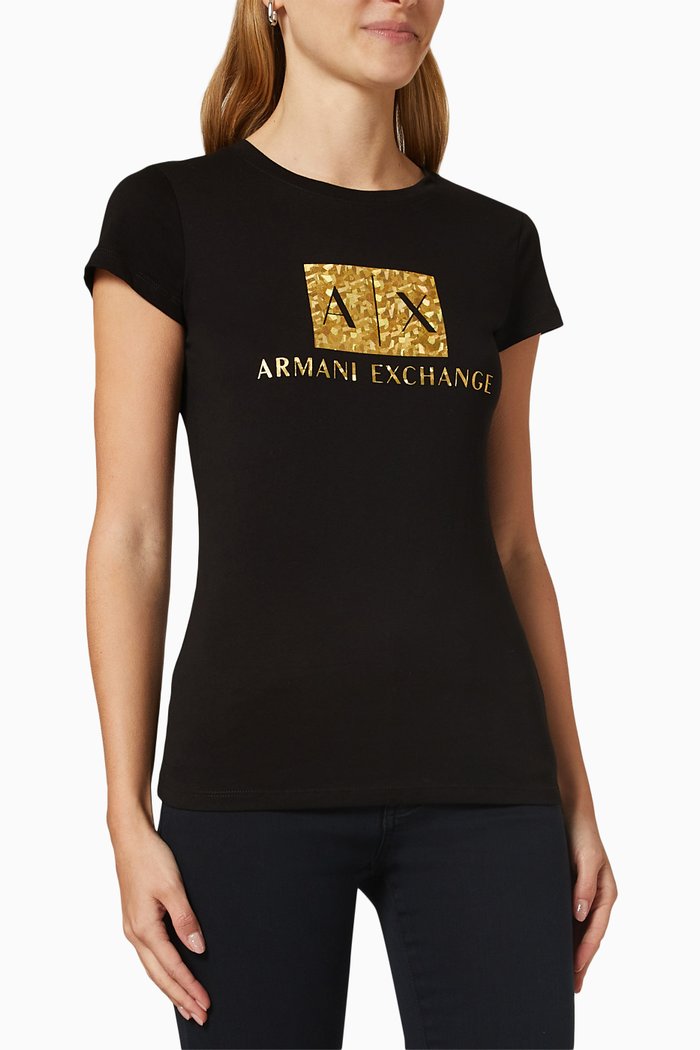 

Gold Triangulation T-shirt in Cotton, Black
