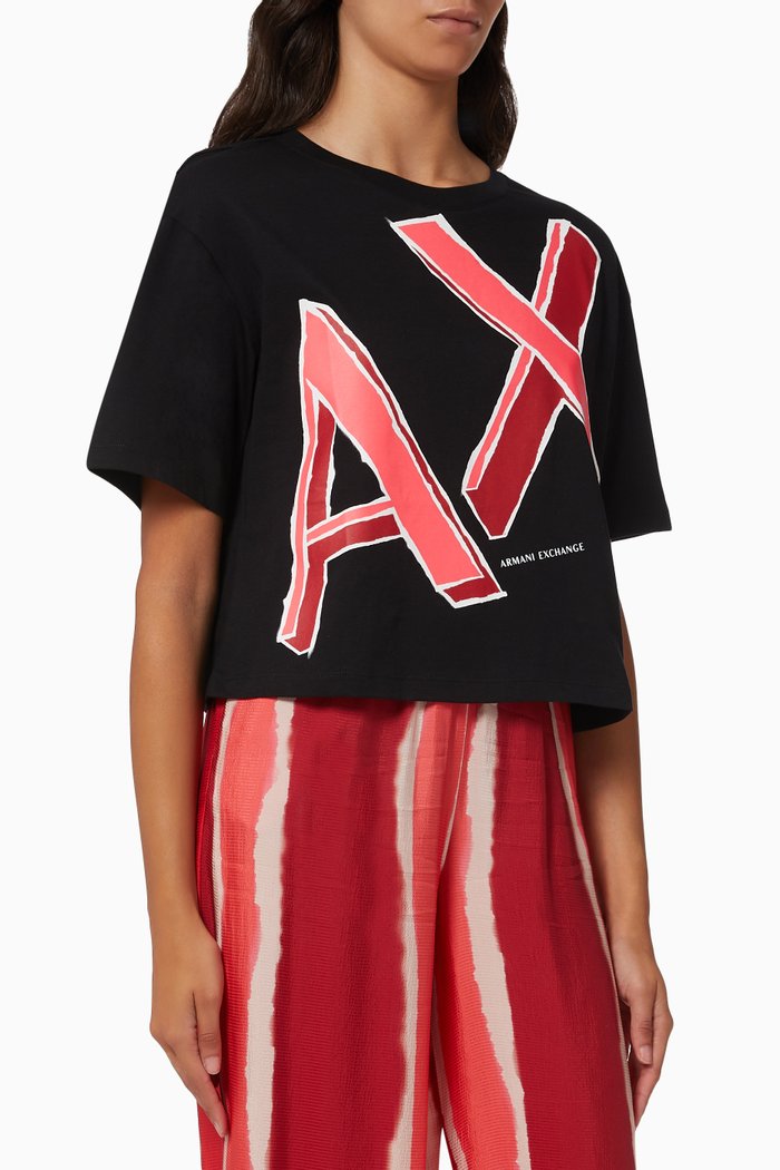 

Cropped T-shirt in Organic Cotton, Black