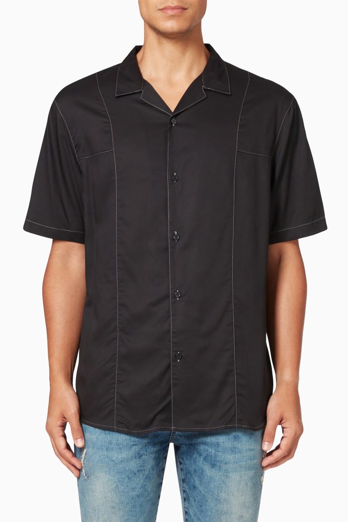 

Shirt in Rayon Tencel Popeline, Black