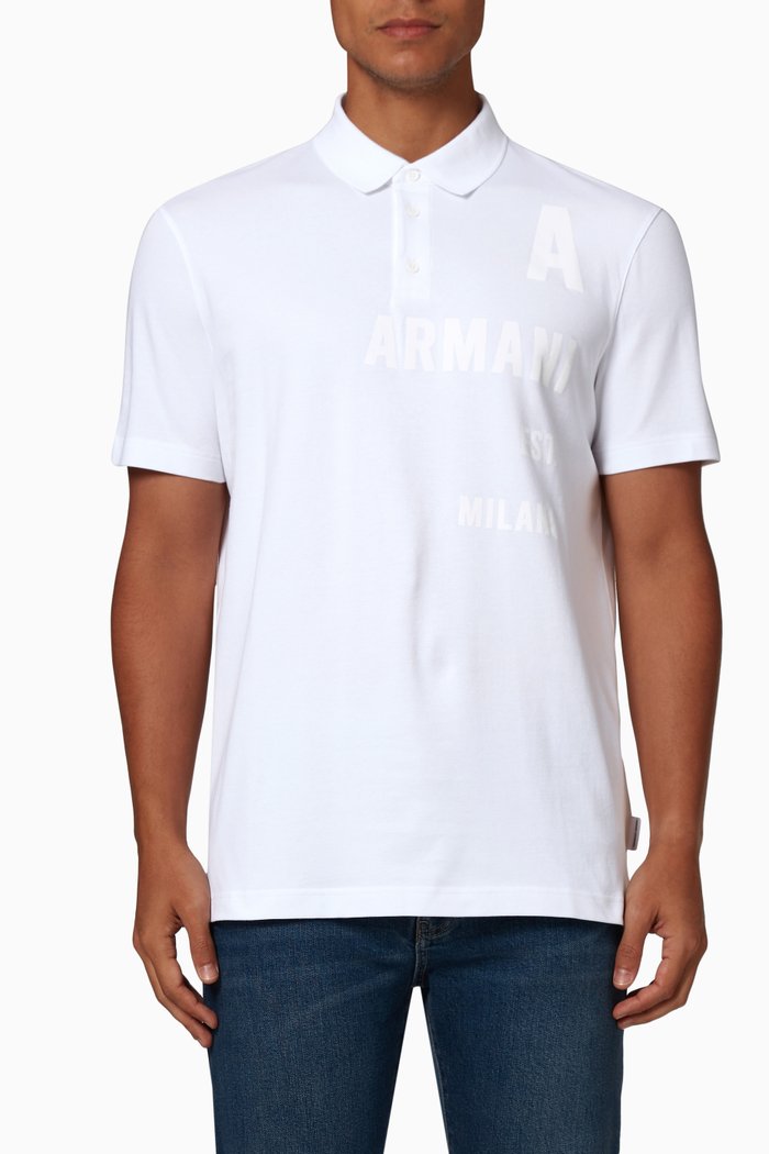 

Short Sleeve Polo Shirt in Cotton Piqué, White