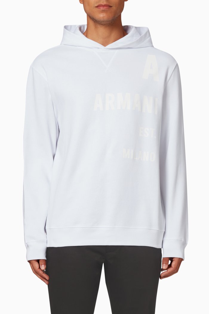 

Hoodie in Organic Cotton Jersey, White