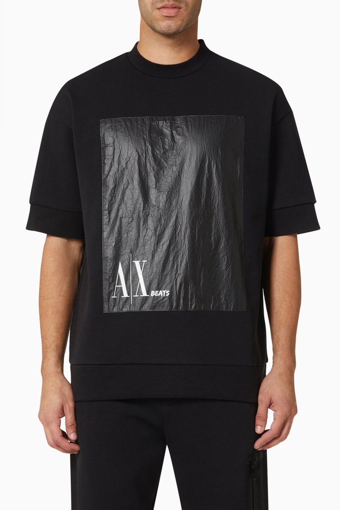 

AX Beats Print Sweatshirt in Nylon, Black