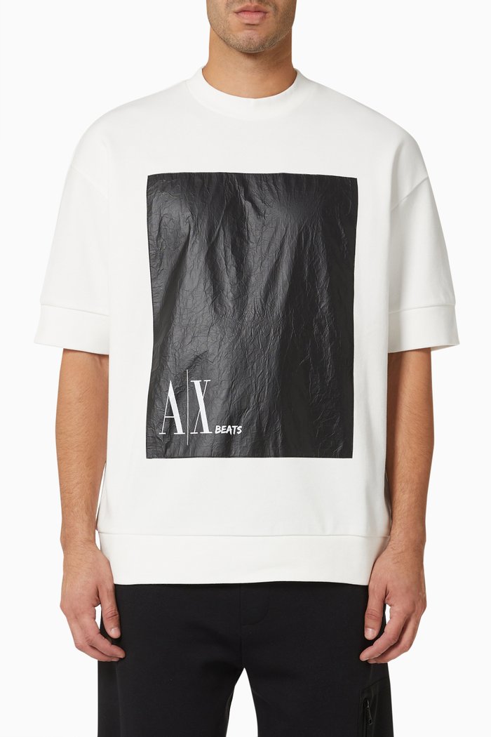 

AX Beats Print Sweatshirt in Nylon, White